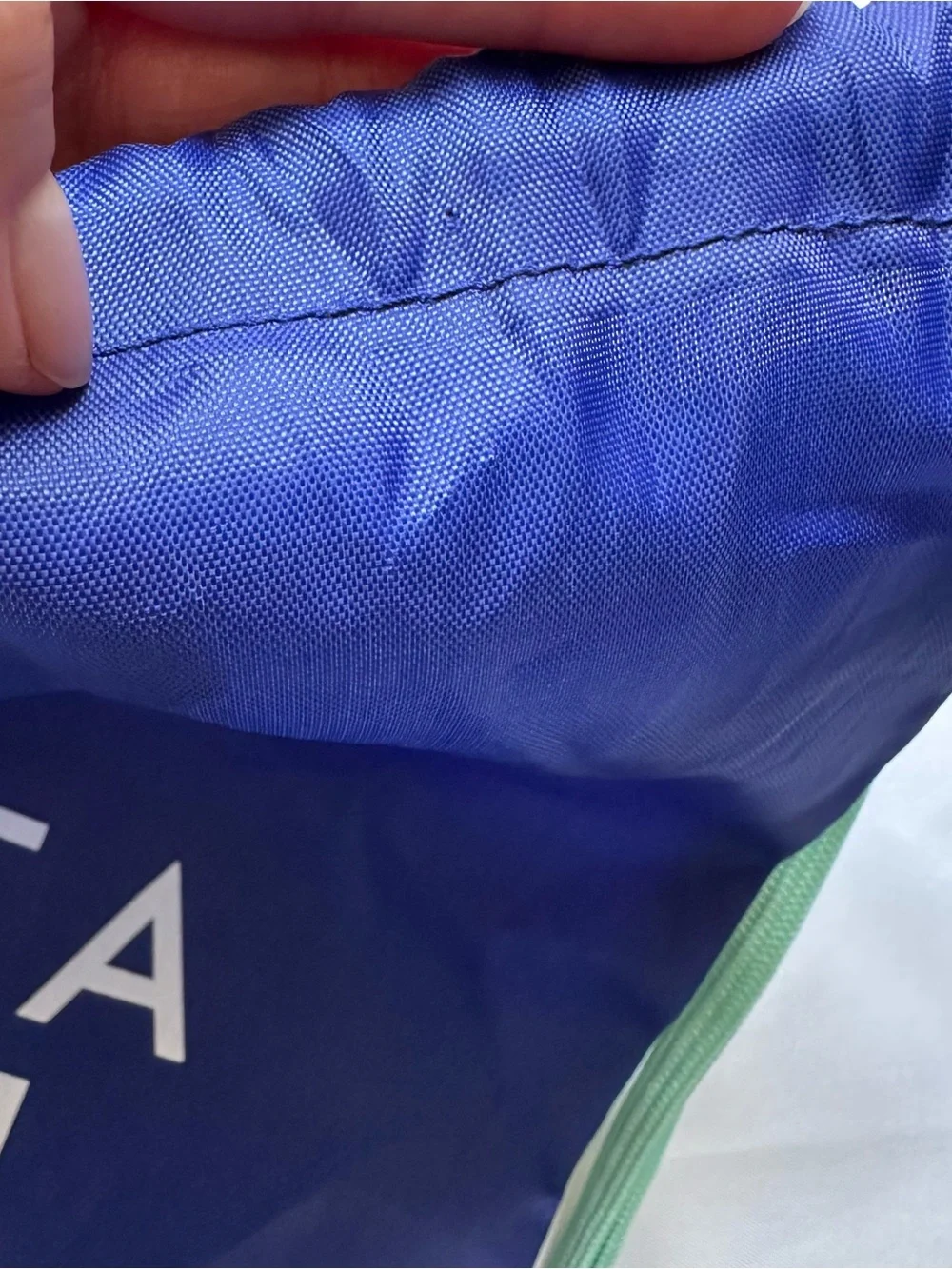 Athleta Girl blue/ purple drawstring backpack